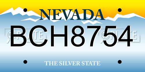 BCH8754 Nevada License Plate