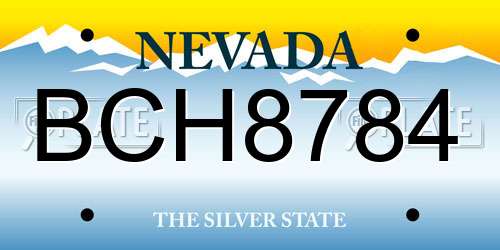 BCH8784 Nevada License Plate