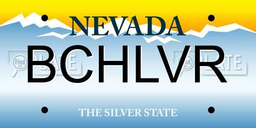 BCHLVR Nevada License Plate
