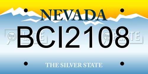 BCI2108 Nevada License Plate