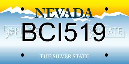 BCI519 Nevada License Plate