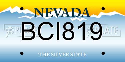 BCI819 Nevada License Plate