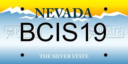 BCIS19 Nevada License Plate