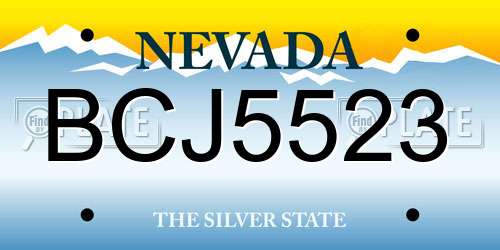 BCJ5523 Nevada License Plate