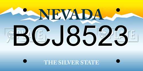 BCJ8523 Nevada License Plate