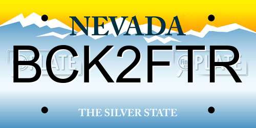 BCK2FTR Nevada License Plate