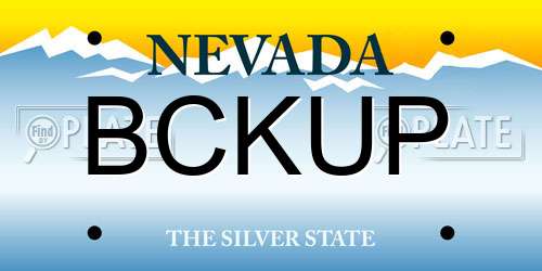 BCKUP Nevada License Plate