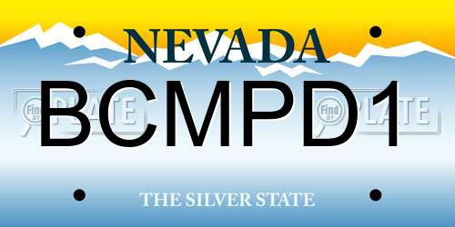 BCMPD1 Nevada License Plate