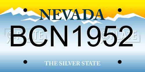 BCN1952 Nevada License Plate