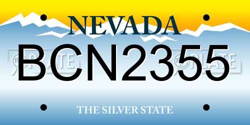 BCN2355 Nevada License Plate