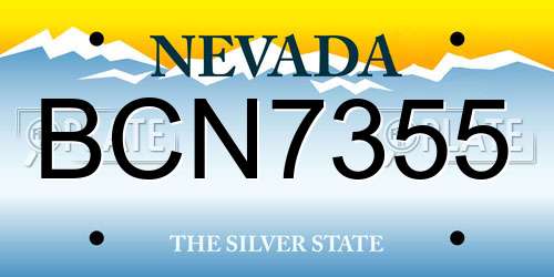 BCN7355 Nevada License Plate