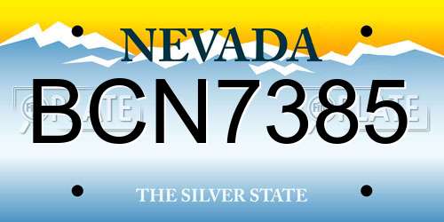 BCN7385 Nevada License Plate