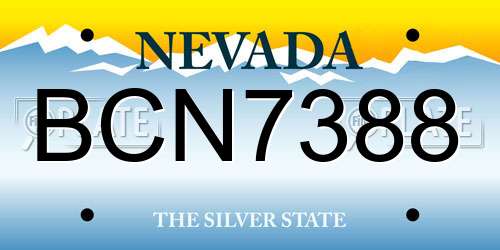 BCN7388 Nevada License Plate