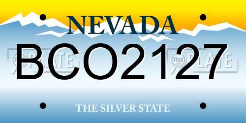 BCO2127 Nevada License Plate