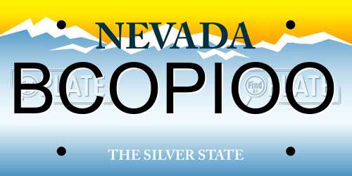 BCOPIOO Nevada License Plate