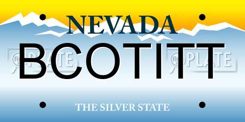 BCOTITT Nevada License Plate