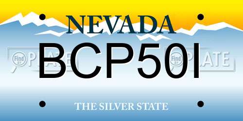 BCP50I Nevada License Plate
