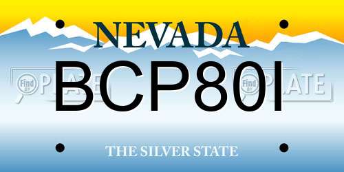 BCP80I Nevada License Plate