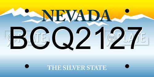 BCQ2127 Nevada License Plate