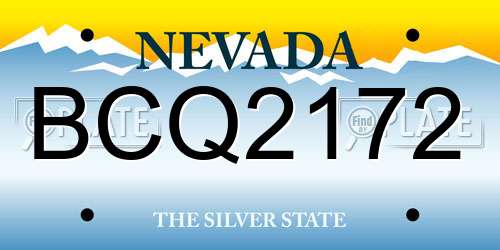 BCQ2172 Nevada License Plate