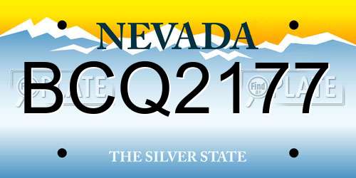 BCQ2177 Nevada License Plate
