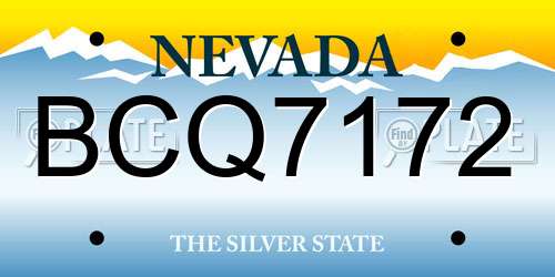 BCQ7172 Nevada License Plate
