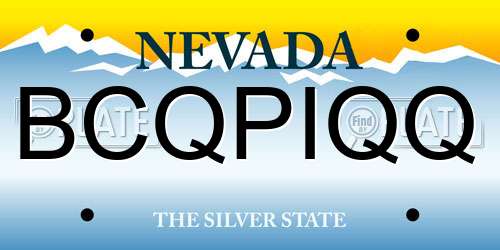 BCQPIQQ Nevada License Plate