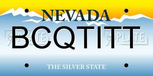 BCQTITT Nevada License Plate