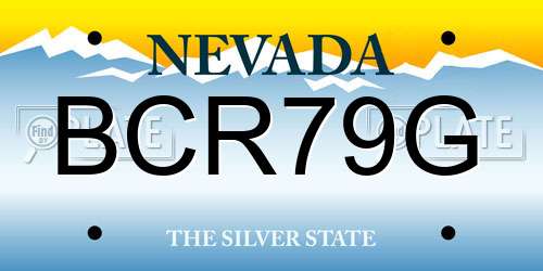 BCR79G Nevada License Plate