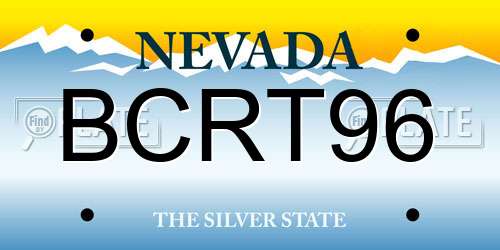 BCRT96 Nevada License Plate