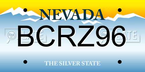 BCRZ96 Nevada License Plate