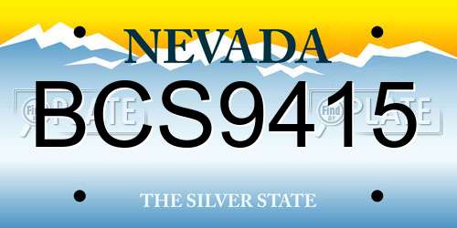 BCS9415 Nevada License Plate