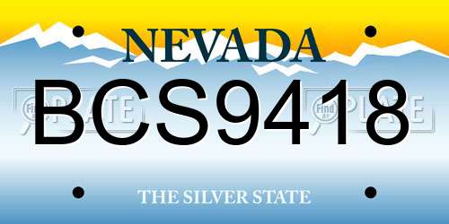 BCS9418 Nevada License Plate