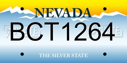 BCT1264 Nevada License Plate