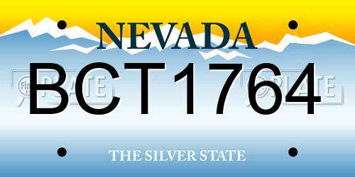 BCT1764 Nevada License Plate