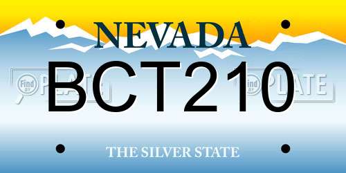 BCT210 Nevada License Plate