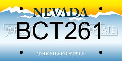 BCT261 Nevada License Plate
