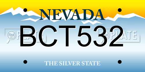 BCT532 Nevada License Plate