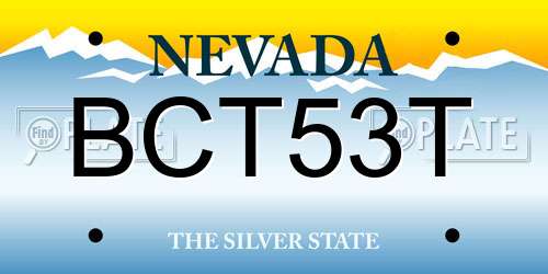BCT53T Nevada License Plate