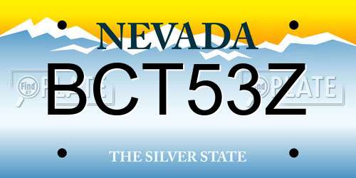 BCT53Z Nevada License Plate