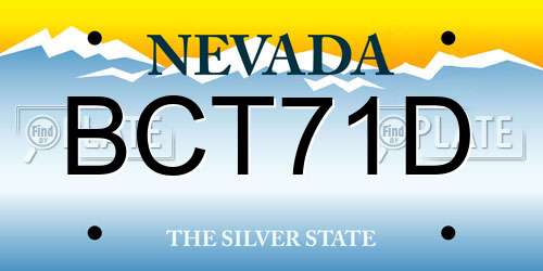 BCT71D Nevada License Plate