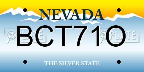 BCT71O Nevada License Plate