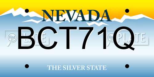BCT71Q Nevada License Plate