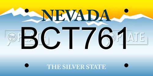 BCT761 Nevada License Plate