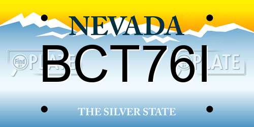 BCT76I Nevada License Plate