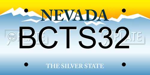 BCTS32 Nevada License Plate