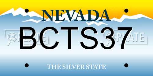 BCTS37 Nevada License Plate