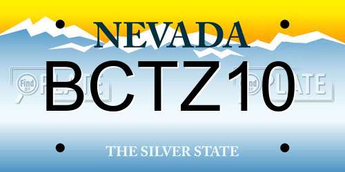 BCTZ10 Nevada License Plate