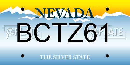 BCTZ61 Nevada License Plate
