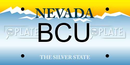 BCU Nevada License Plate